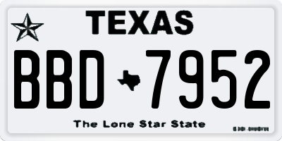 TX license plate BBD7952