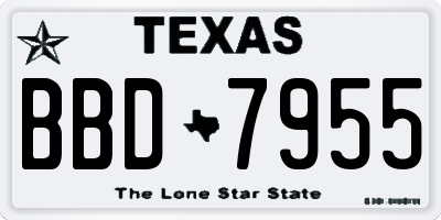 TX license plate BBD7955