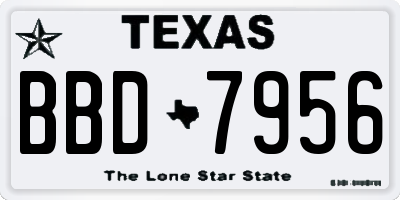 TX license plate BBD7956