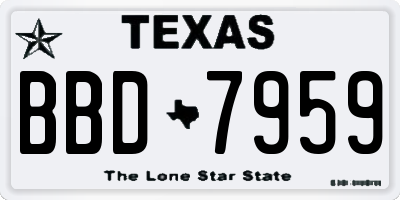 TX license plate BBD7959