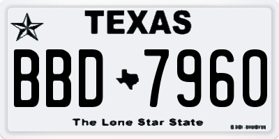 TX license plate BBD7960