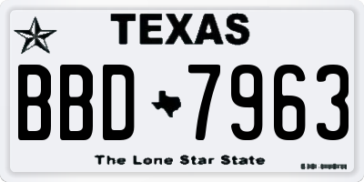 TX license plate BBD7963