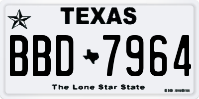 TX license plate BBD7964