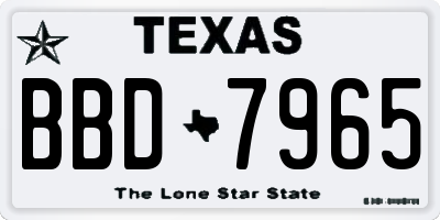 TX license plate BBD7965