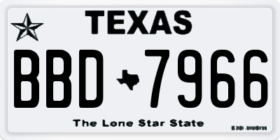 TX license plate BBD7966