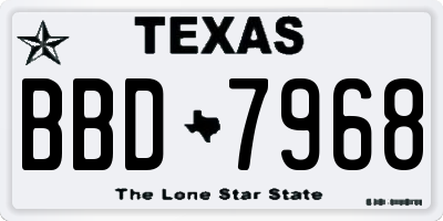 TX license plate BBD7968