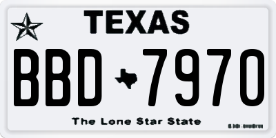 TX license plate BBD7970