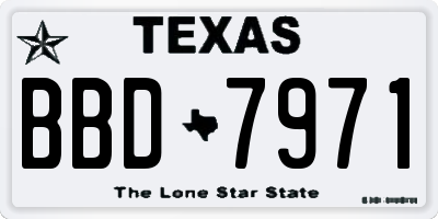 TX license plate BBD7971