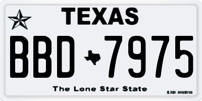 TX license plate BBD7975