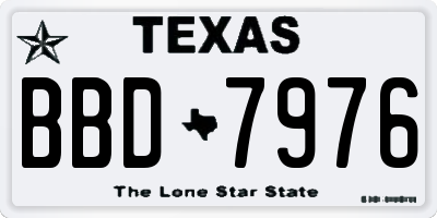 TX license plate BBD7976