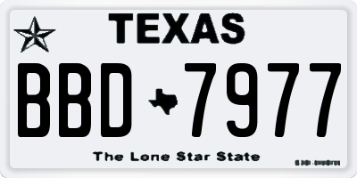TX license plate BBD7977