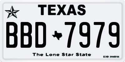 TX license plate BBD7979