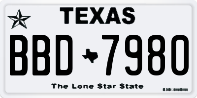 TX license plate BBD7980