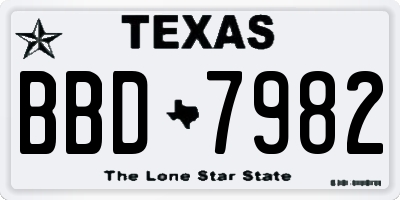 TX license plate BBD7982