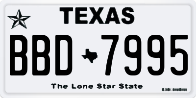 TX license plate BBD7995