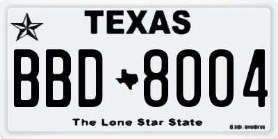 TX license plate BBD8004