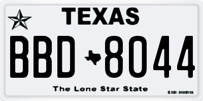 TX license plate BBD8044