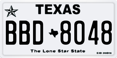 TX license plate BBD8048