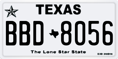 TX license plate BBD8056