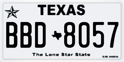 TX license plate BBD8057