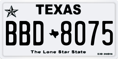 TX license plate BBD8075