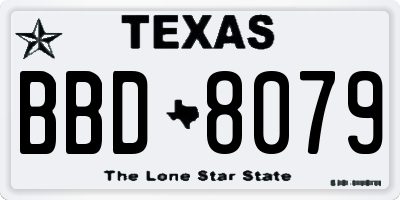 TX license plate BBD8079