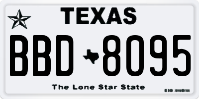 TX license plate BBD8095