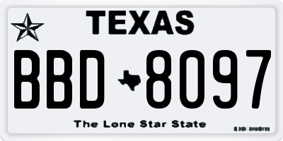 TX license plate BBD8097