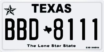 TX license plate BBD8111