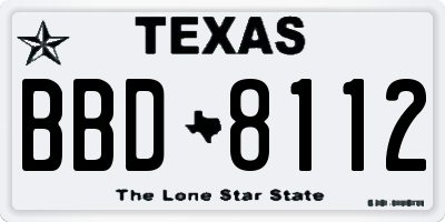 TX license plate BBD8112