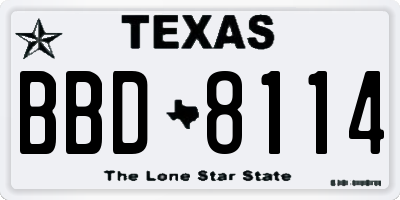 TX license plate BBD8114