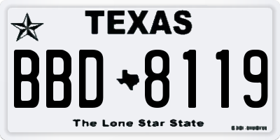 TX license plate BBD8119
