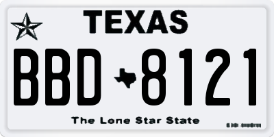 TX license plate BBD8121