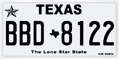 TX license plate BBD8122