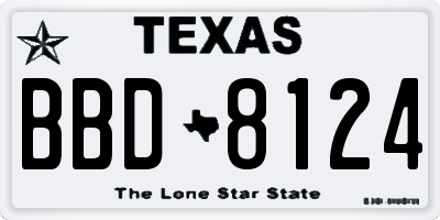 TX license plate BBD8124