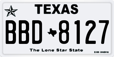 TX license plate BBD8127