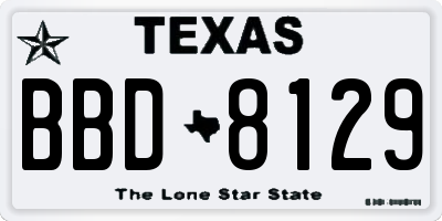 TX license plate BBD8129