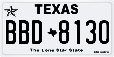 TX license plate BBD8130
