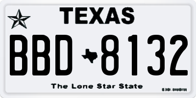 TX license plate BBD8132