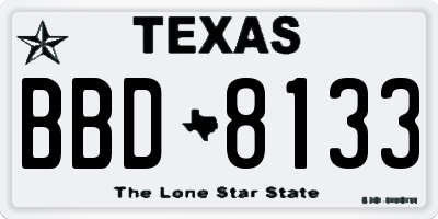 TX license plate BBD8133