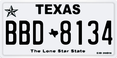 TX license plate BBD8134