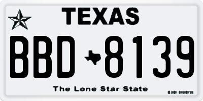 TX license plate BBD8139