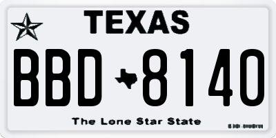 TX license plate BBD8140