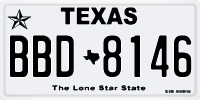 TX license plate BBD8146