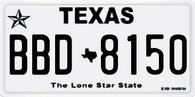 TX license plate BBD8150