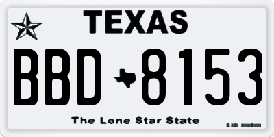 TX license plate BBD8153