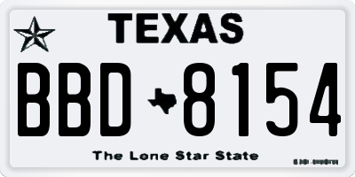 TX license plate BBD8154