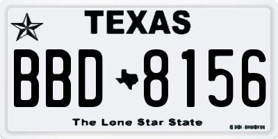 TX license plate BBD8156