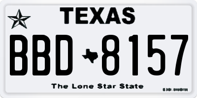 TX license plate BBD8157