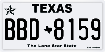 TX license plate BBD8159